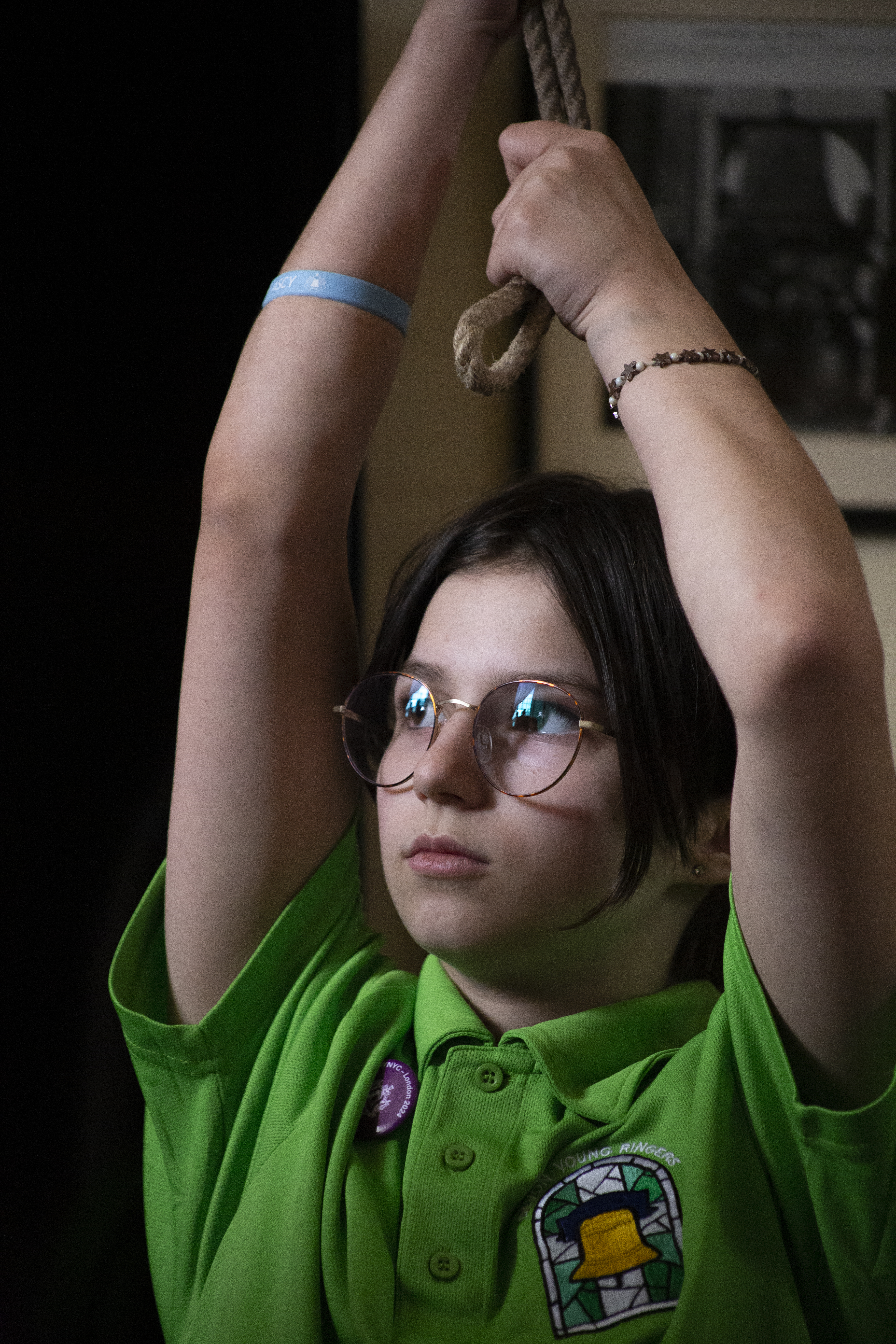 A young ringer with a colourful bell sally